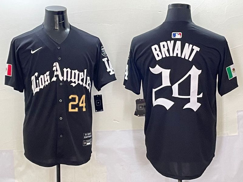 Men Los Angeles Dodgers #24 Bryant Black Five generations Joint Name 2025 Nike MLB Jersey style 3->->